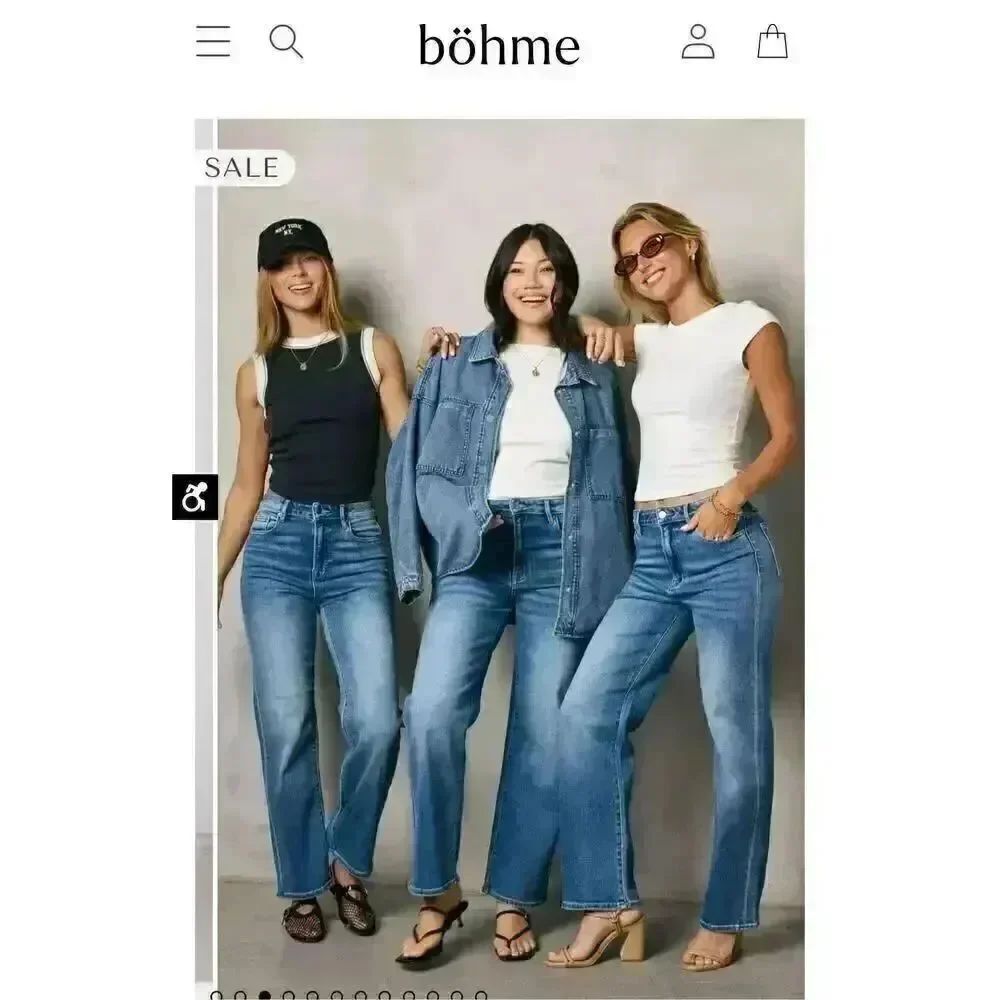 Bohme Ingrid Straight Blue Denim Boho Jeans 9/28